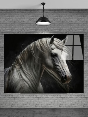 3D Beyaz At Cam Tablo Ev Dekorasyon,balkon Dekorasyonu,dekoratif,duvar Tablo,mutfak Tablo