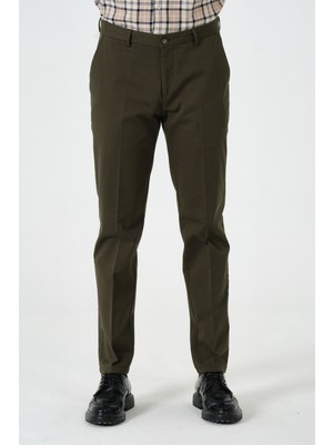 PSY Yeşil Dokuma Comfort Fit Casual Pantolon