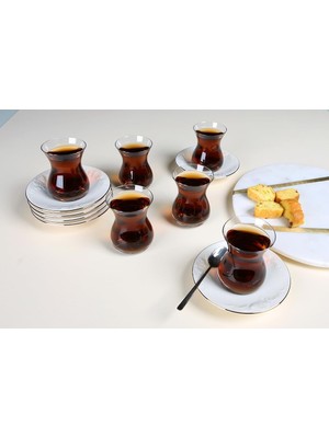Storemax Suzanne Yaldız 6 Kişilik Çay Takımı
