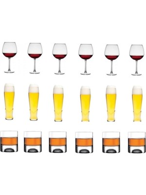 Storemax Yılbaşı Özel Meşrubat Bardağı Şarap Viski Bardak Seti 18 Parça Orjinal