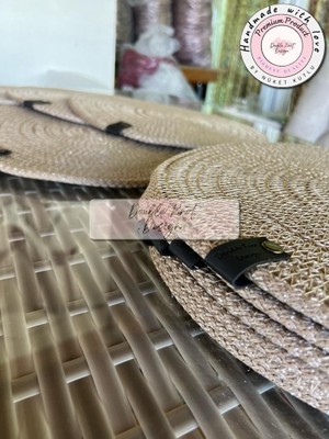 Double Knot Design 6 Adet  Amerikan Servis Supla Tress Jüt Hediyelik Sunum Davet Masa Düzeni