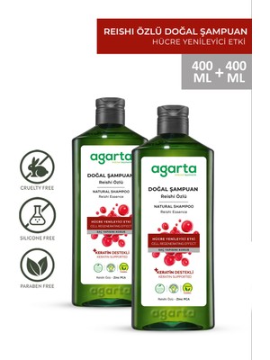 Agarta 2 Adet Doğal  Reishi Şampuan  400 Ml