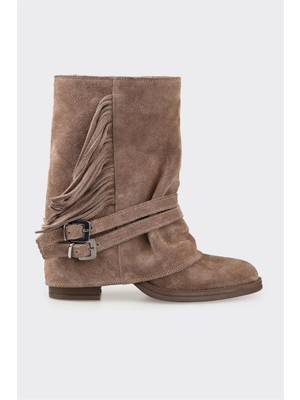 Elle Vizon Deri Kadın Western Bot