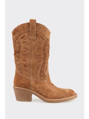 Elle Taba Deri Kadın Western Bot