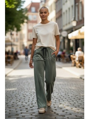 Renk Yapı Rüyası Kadife Bol Paça Kadın Eşofman Altı Beli Lastikli Süper Soft Kadın Kadife Pijama Altı