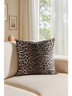 Premier Home Duck Leopar Kırlent Kılıfı Kahve V1 45X45