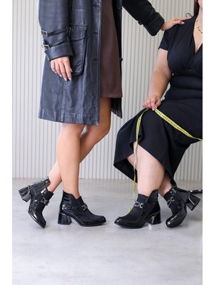 IZ339  Model 5 cm Topuklu Yeni Sezon Kısa Bot Sıy.kroko