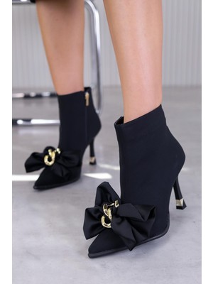 PM2010  Model 8  cm Topuklu Yeni Sezon Kısa Bot Sıy.saten