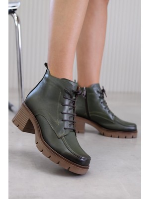 E2425 Model 5 cm Topuklu Yeni Sezon Bot Postal Orjinal Deri Hakı