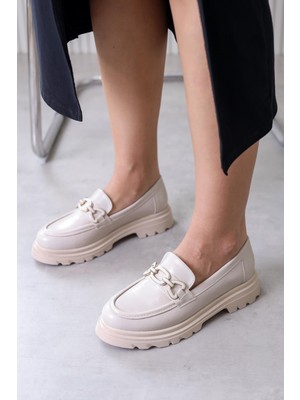 Lois Model 3 cm Tabanlı Yeni Sezon Loafer Ayakkabı Ten.kırısık