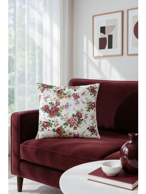 Premier Home Duck Güllü Kırlent Kılıfı Pudra Sarı V1 45X45