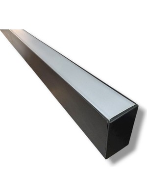 Ledarmy LED Kanal Profil Alüminyum Siyah Kasa 2 Metre 50x80mm Linear Opak Pleksi Yan Kapak Sarkıt LED Kasa 7909