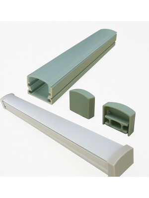 Ledarmy LED Kanal Profil sıva üstü 11x18mm Eloksallı Alüminyum 2 Metre 8117 Şeffaf Opak Pleksi Yan Kapak Metal Tutucu