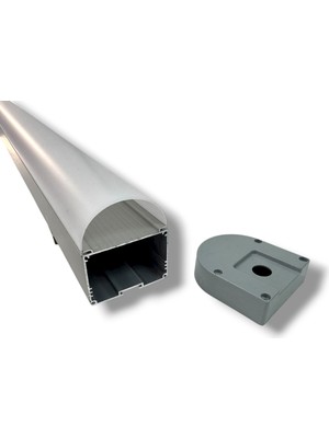 Ledarmy LED Kanal Profil Aluminyum 56x41mm sıva üstü Etanj Su Geçirmez Kasa 1 Metre 7895 Pleksi Kapak Yan Kapaklı Metal Tutucu