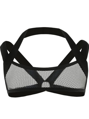 AGM Erkek  Örgü Hoop Göğüs Kemeri , Sıkı Şekillendirici Gece Kulübü Performans Giyim ,gökkuşağı Yelek Punk Kemer Kulüp Giyim (Siyah)