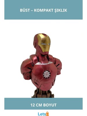Letsii Marvel Iron Man Büst Küçük Boy 12 cm