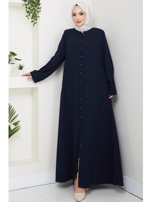 Kolu Pensli Düğmeli Ferace Lacivert HM2861