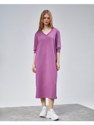 The Fancy Kadın V Yaka Truvakar Kol Oversize Elbise