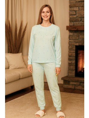 Remsa Kadın Puantiye Desen Comfort Pijama Takımı 0499 Mint