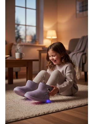 Wisco Işıklı Lila Süet Çocuk Bot