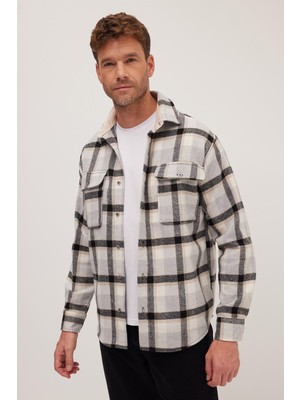 Tudors Relax Fit Rahat Kesim Çift Cep Kapaklı Kışlık Oduncu Kareli Erkek Gömlek