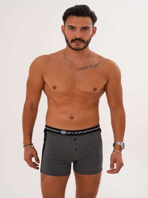 Çift Kaplan 0880 Erkek Elastanlı Boxer Şort 3'lü