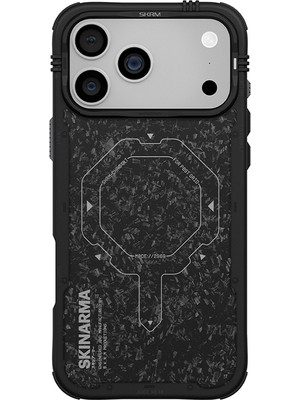 iPhone 17 Pro Uyumlu Kılıf M-Safe Şarj Özellikli Airbag Tasarımlı Skinarma Vektor Kapak Siyah-Gri