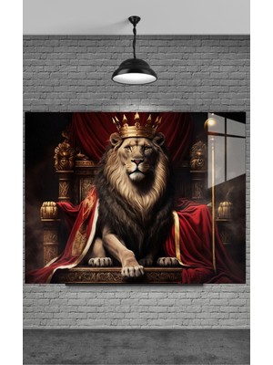 Aslan Kral Cam Tablo Ev Dekorasyon,balkon Dekorasyonu,dekoratif,duvar Tablo,mutfak Tablo