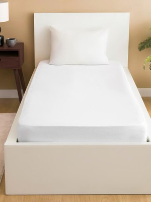 Altınpamuk Tek Kişilik Lastikli Çarşaf+1 Yastık Kılıfı Hediye 100X200 Beyaz