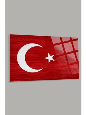 Marsilyan Türk Bayrağı 5 Ev Ofis Okul Için 4mm Kırılmaz Temperli Yüksek Çözünürlüklü Cam Tablo