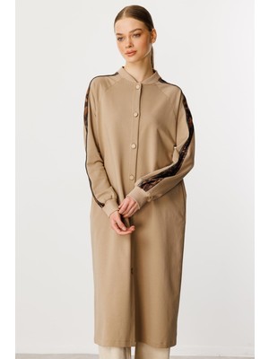 Micca F/ı Leopar Garni Pamuk Karışımlı Ince  Örme Kap/ Frrce-Vizon