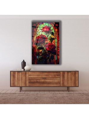 Vitray Güller Cam Tablo