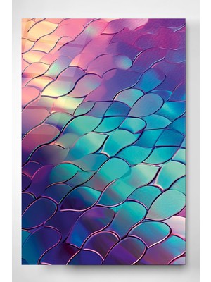 Marsilyan Renkli Balık Pulu Cam Tablo, Dekoratif Cam Tablo