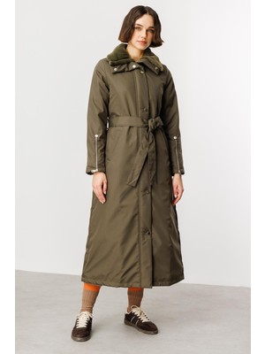 Micca Zippy Zamansız Spor Garnili Dolgulu Kaban Manto-Haki