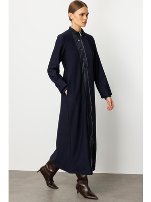 Micca Özel Suni Deri Mix Otto Kumaş  İçi Astarlı Aksesuarlı  Zamanlık  Mevsimlik Trench / Kap-Laci