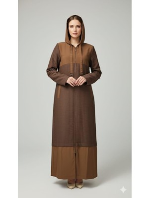 Micca Jakar Kapitone ve Cupra Plys Mix Astarlı Spor Mevsimlik Trench Kap-Kahve