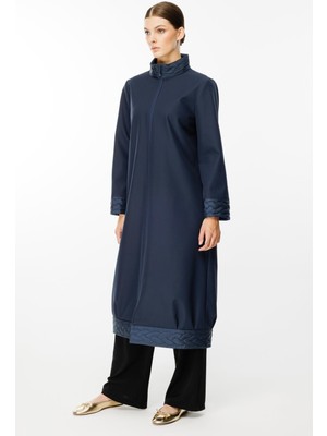 Micca Örgü Desen İşlemeli İçi Polar Kaplı Hafif ve Konforlu Manto Kaban-Laci