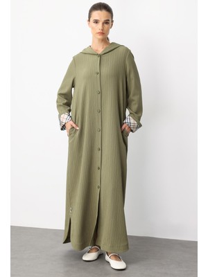 Micca x Garni Spor Ince Hafif Özel Dokulu Zamansız Ferace Kap-Haki