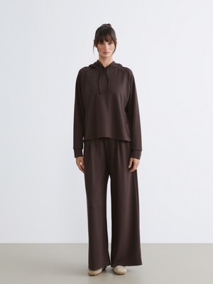 Soulife Beli Lastikli Geniş Paça Kadın Eşofman Altı