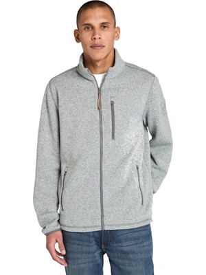 Timberland TB0A44T10521-MELANGE Fleece Jacket Gri Regular Fit Taşlamalı Erkek Ceket