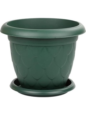 D006 Damla Saksı Set No: 6, 5 Litre, 26,5 Cm, Yesil