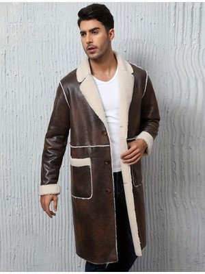 Nyc Giyim Tekstil Eskitme Uzun Kaban Içi Yakası Kürklü Hakiki Deri