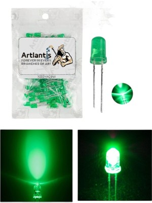 Artlantis Yeşil Mantar LED Diyot Lamba 150 Li 1 Paket Yeşil 4.8 mm Mini Mantar LED Lamba Deney Bilim Proje Arduino Işığı