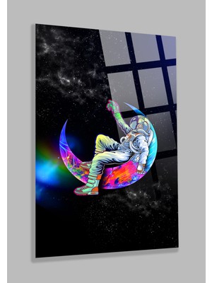 Gezegin Görseli Astronot Kırılmaz 4mm Yüksek Çözünürlüklü Cam Tablo  Ev, Ofis, Iş Yeri Hediyesi