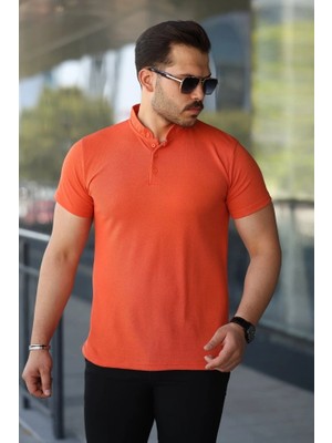 Çamaşır Kenti Erkek Hakim Yaka Dokuma Pamuklu Kumaş Kısa Kollu Tişört