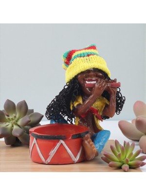 Elifeshop Jamaikalı Adam Rasta Figürlü Küllük Para, Anahtar Kasesi Masaüstü Dekoratif Biblo Yeni Ev Hediyesi B