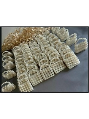 Tatlı Sebep Inci Çanta  Kına Düğün Nikah Hediyelik Nedime Hediyesi Dağıtmalık 10'lu