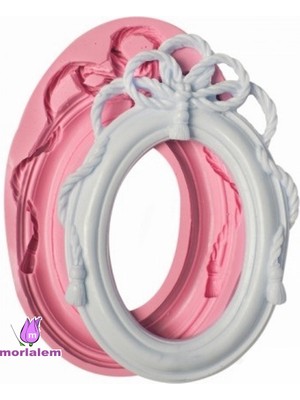 Morlalem Halat Kabartmalı 22cm Oval Çerçeve Silikon Kalıp K-199