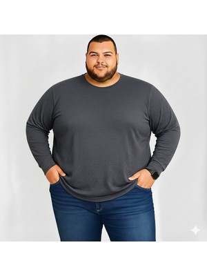 Sngl Erkek Büyük Beden Oversize Uzun Kollu T-Shirt 3xl 4xl 5xl 6xl 7xl 8xl 9xl