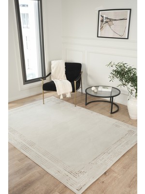 Esperya Home Effect Modern Premium Bej Dokuma | Yumuşak Dokulu Sade ve Zarif Salon, Oturma Odası, Mutfak Halısı